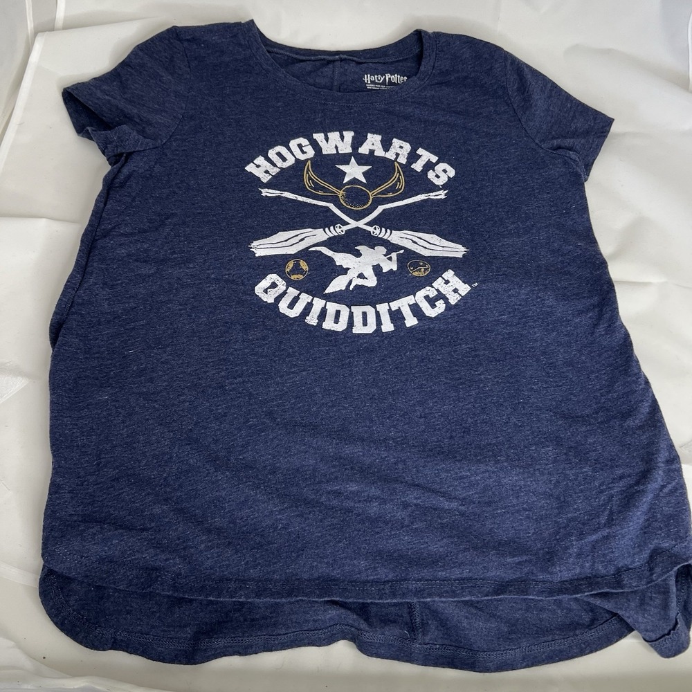 Harry Potter Hogwarts Quidditch T Shirt Women's Large Blue Graphic T WB Licensed